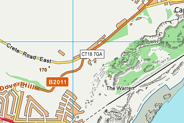 CT18 7GA map - OS VectorMap District (Ordnance Survey)