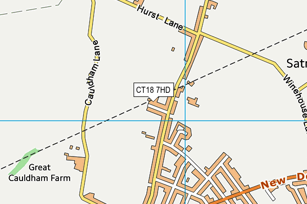 CT18 7HD map - OS VectorMap District (Ordnance Survey)