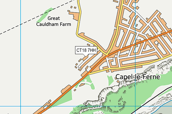 CT18 7HH map - OS VectorMap District (Ordnance Survey)