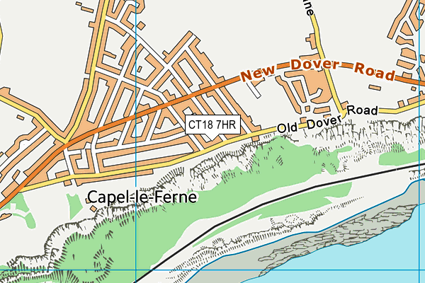CT18 7HR map - OS VectorMap District (Ordnance Survey)