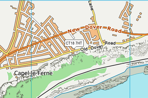 CT18 7HT map - OS VectorMap District (Ordnance Survey)