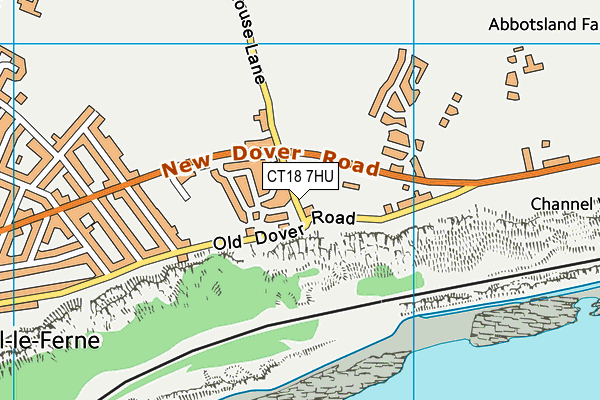 CT18 7HU map - OS VectorMap District (Ordnance Survey)