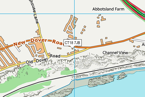 CT18 7JB map - OS VectorMap District (Ordnance Survey)