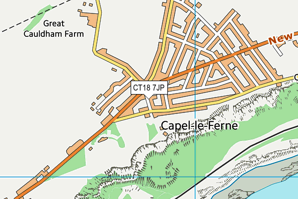 CT18 7JP map - OS VectorMap District (Ordnance Survey)