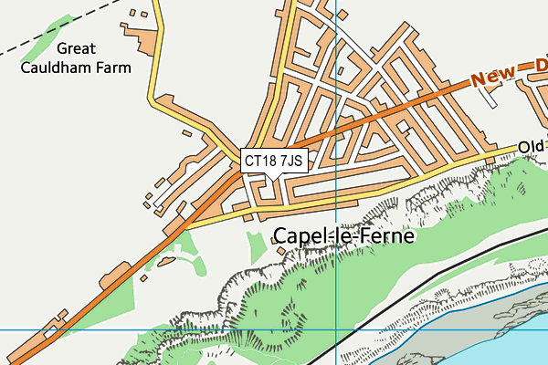 CT18 7JS map - OS VectorMap District (Ordnance Survey)