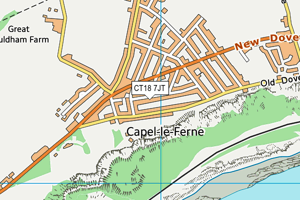 CT18 7JT map - OS VectorMap District (Ordnance Survey)