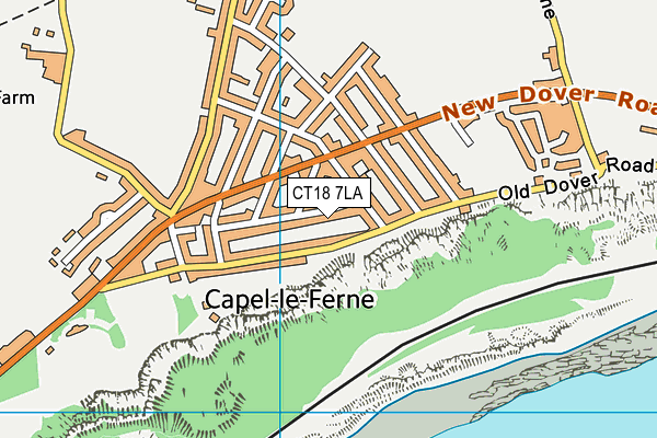 CT18 7LA map - OS VectorMap District (Ordnance Survey)