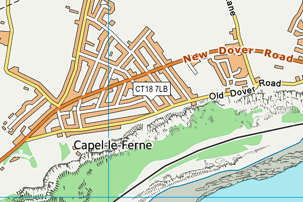 CT18 7LB map - OS VectorMap District (Ordnance Survey)