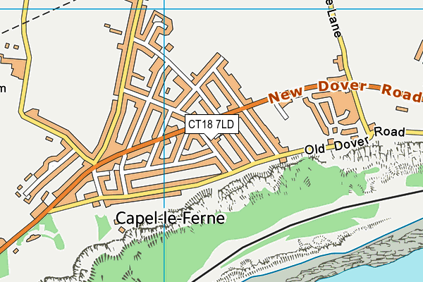CT18 7LD map - OS VectorMap District (Ordnance Survey)