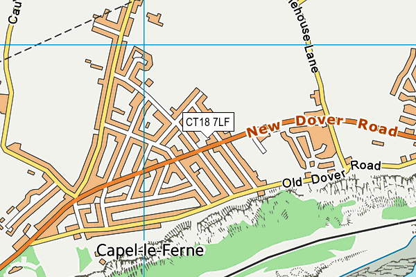 CT18 7LF map - OS VectorMap District (Ordnance Survey)