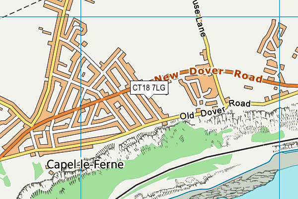 CT18 7LG map - OS VectorMap District (Ordnance Survey)