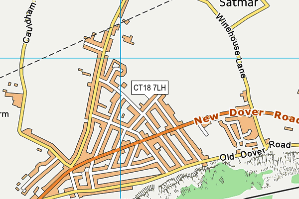 CT18 7LH map - OS VectorMap District (Ordnance Survey)