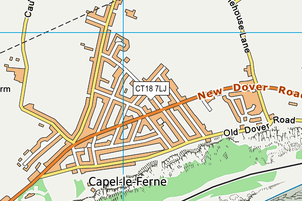 CT18 7LJ map - OS VectorMap District (Ordnance Survey)