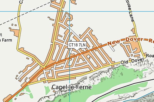CT18 7LN map - OS VectorMap District (Ordnance Survey)