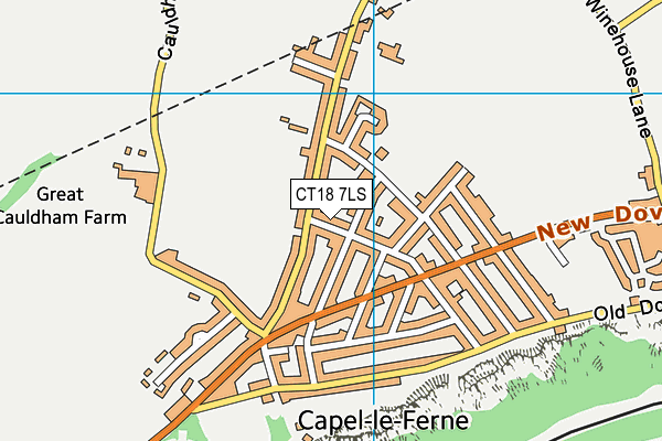 CT18 7LS map - OS VectorMap District (Ordnance Survey)
