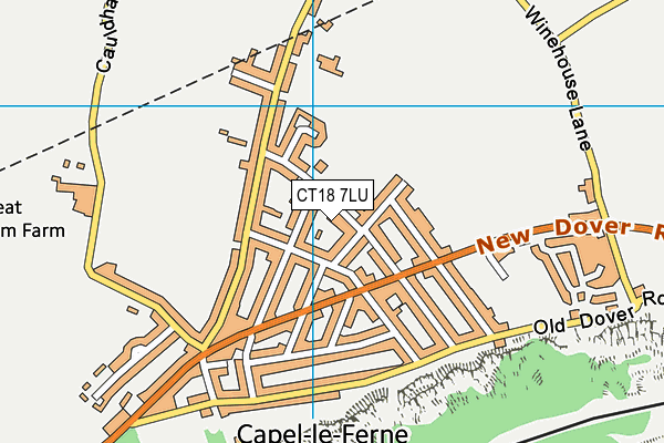 CT18 7LU map - OS VectorMap District (Ordnance Survey)