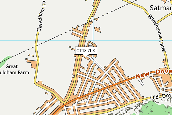 Lancaster Avenue Playing Fields map (CT18 7LX) - OS VectorMap District (Ordnance Survey)