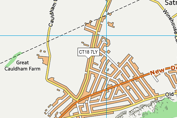 CT18 7LY map - OS VectorMap District (Ordnance Survey)