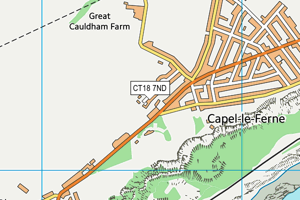 CT18 7ND map - OS VectorMap District (Ordnance Survey)