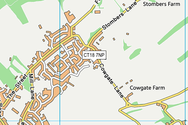 CT18 7NP map - OS VectorMap District (Ordnance Survey)