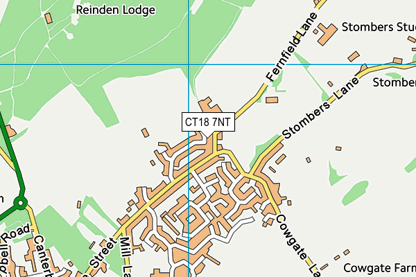 CT18 7NT map - OS VectorMap District (Ordnance Survey)