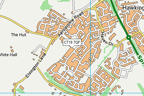 CT18 7QF map - OS VectorMap District (Ordnance Survey)