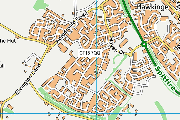 CT18 7QQ map - OS VectorMap District (Ordnance Survey)