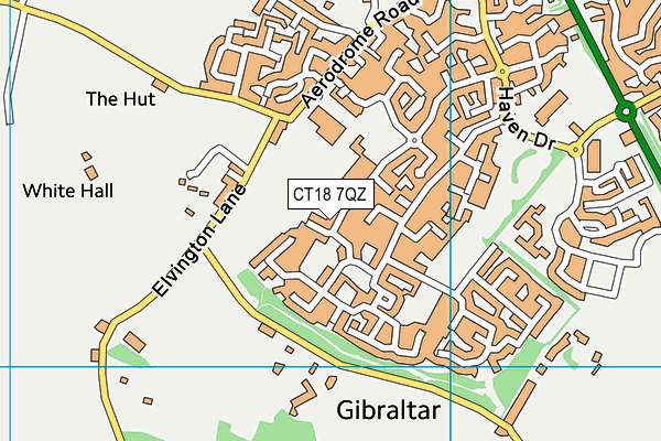 CT18 7QZ map - OS VectorMap District (Ordnance Survey)