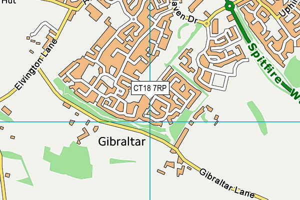 CT18 7RP map - OS VectorMap District (Ordnance Survey)