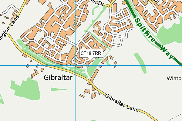 CT18 7RR map - OS VectorMap District (Ordnance Survey)