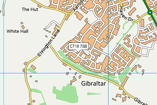 CT18 7SB map - OS VectorMap District (Ordnance Survey)