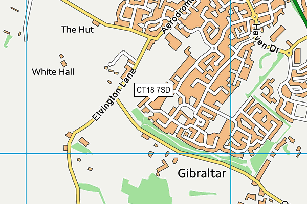 CT18 7SD map - OS VectorMap District (Ordnance Survey)