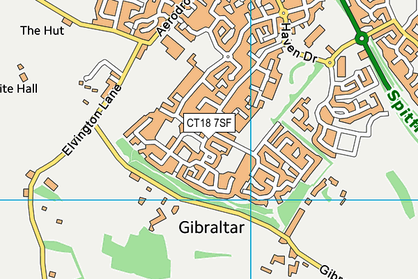 CT18 7SF map - OS VectorMap District (Ordnance Survey)