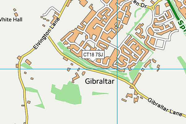 CT18 7SJ map - OS VectorMap District (Ordnance Survey)
