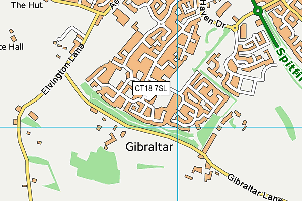 CT18 7SL map - OS VectorMap District (Ordnance Survey)