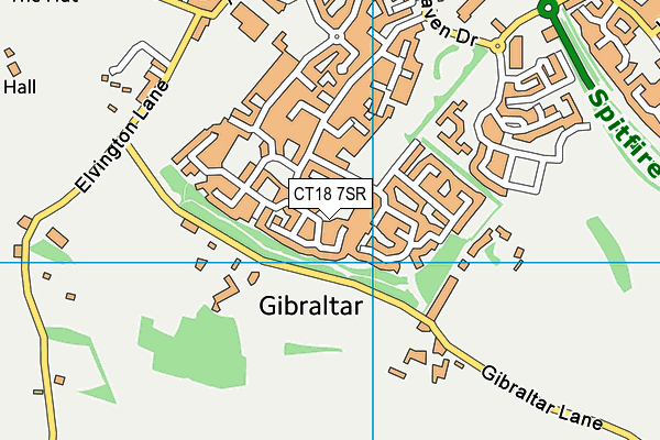 CT18 7SR map - OS VectorMap District (Ordnance Survey)