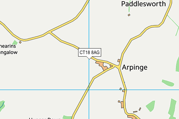 CT18 8AG map - OS VectorMap District (Ordnance Survey)