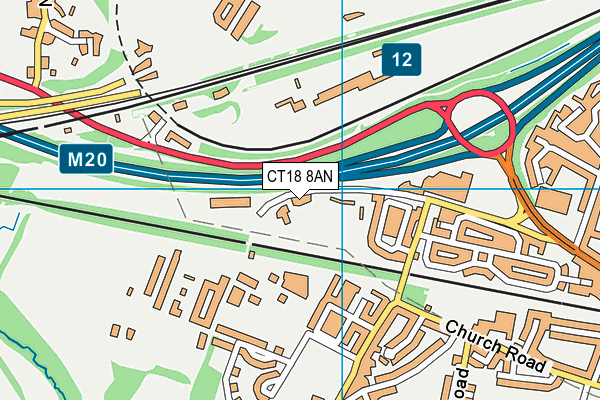 CT18 8AN map - OS VectorMap District (Ordnance Survey)