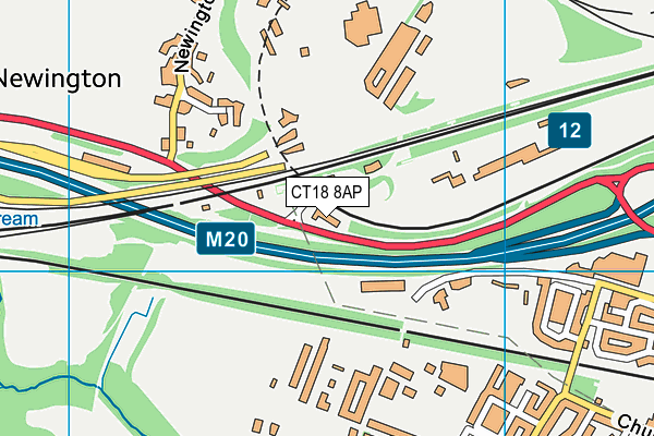 CT18 8AP map - OS VectorMap District (Ordnance Survey)