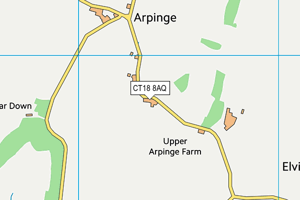 CT18 8AQ map - OS VectorMap District (Ordnance Survey)