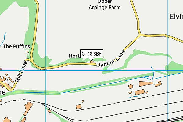 CT18 8BF map - OS VectorMap District (Ordnance Survey)