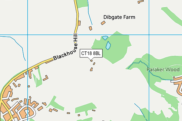CT18 8BL map - OS VectorMap District (Ordnance Survey)
