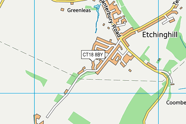 CT18 8BY map - OS VectorMap District (Ordnance Survey)