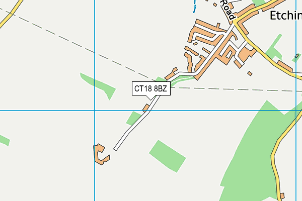 CT18 8BZ map - OS VectorMap District (Ordnance Survey)