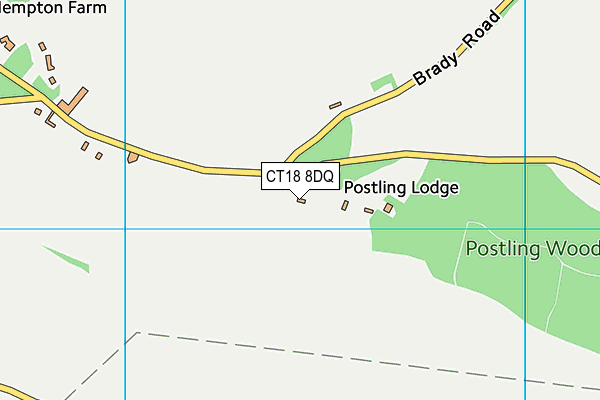 CT18 8DQ map - OS VectorMap District (Ordnance Survey)