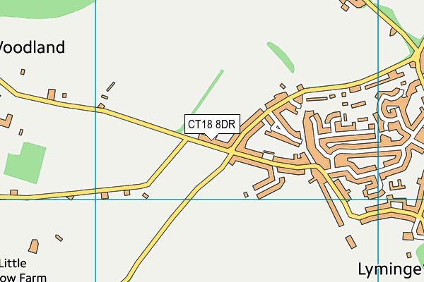 CT18 8DR map - OS VectorMap District (Ordnance Survey)