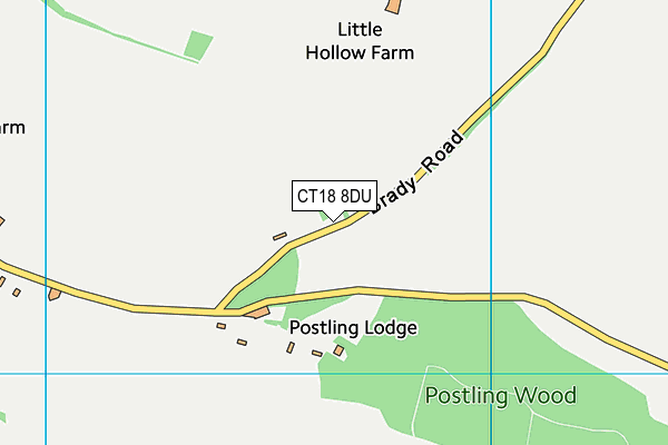 CT18 8DU map - OS VectorMap District (Ordnance Survey)