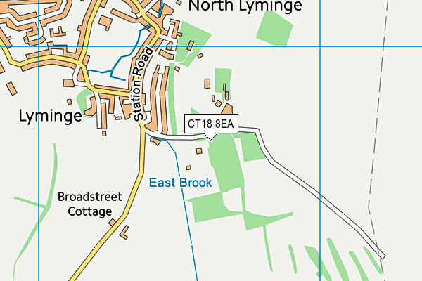 CT18 8EA map - OS VectorMap District (Ordnance Survey)