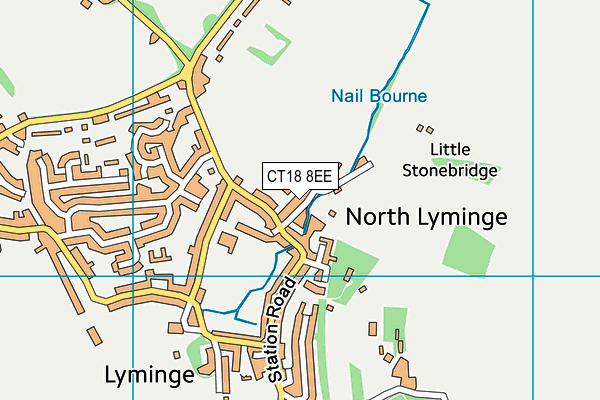 CT18 8EE map - OS VectorMap District (Ordnance Survey)