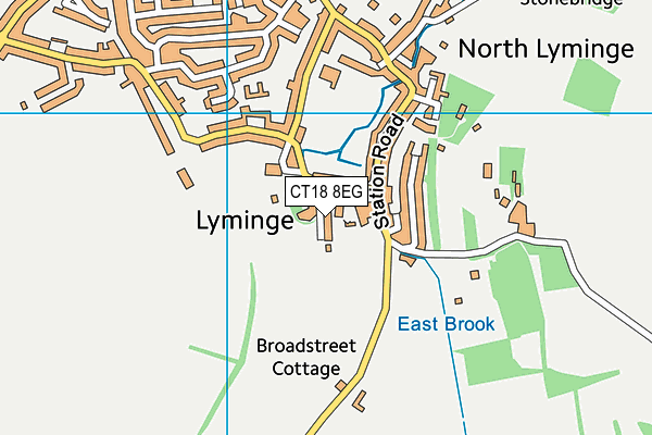 CT18 8EG map - OS VectorMap District (Ordnance Survey)